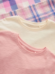 Pink/Blue Woven Check Pyjamas 2 Pack (3-16yrs) - Image 4 of 5