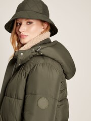 Joules Holsworth Dark Green Showerproof Padded Coat - Image 2 of 8