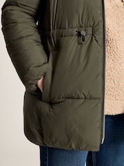 Joules Holsworth Dark Green Showerproof Padded Coat - Image 3 of 8