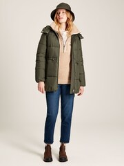 Joules Holsworth Dark Green Showerproof Padded Coat - Image 6 of 8