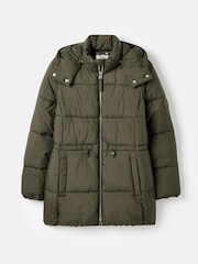 Joules Holsworth Dark Green Showerproof Padded Coat - Image 7 of 8