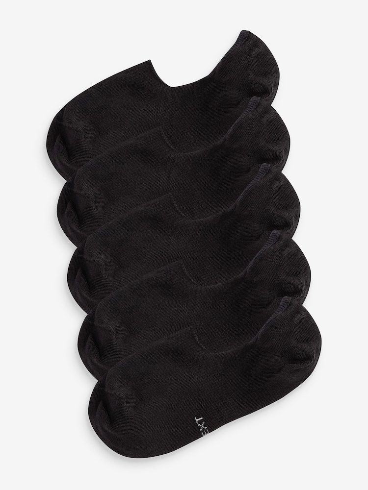 Black 5 Pack Invisible Trainers Socks - Image 1 of 2