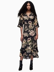 AllSaints Green Delana Francoise Dress - Image 1 of 7