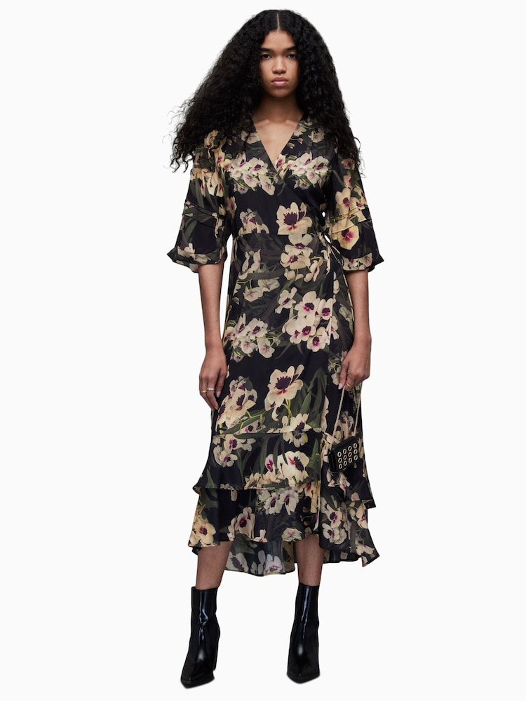 AllSaints Green Delana Francoise Dress - Image 1 of 7