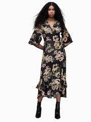 AllSaints Green Delana Francoise Dress - Image 3 of 7