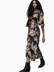 AllSaints Green Delana Francoise Dress - Image 4 of 7