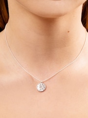 Caramel Jewellery London Silver 'Hammered Disc' Necklace - Image 1 of 5