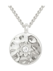 Caramel Jewellery London Silver 'Hammered Disc' Necklace - Image 4 of 5