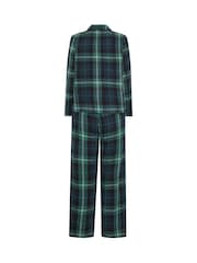 Vert - PixieGirl Petite Check Long Sleeve Cotton Pyjamas Set - Image 6 de 6