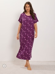 Yours Curve Animal Bow Print Soft Touch Nightdresses 2 Pack - Image 2 of 6