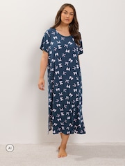 Yours Curve Animal Bow Print Soft Touch Nightdresses 2 Pack - Image 3 of 6