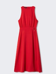 Mango Red Belt Detail Dress - Image 5 of 6