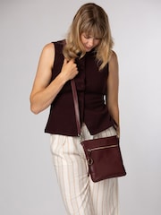 Conkca Red 'Dove' Leather Cross-Body Bag - Image 1 of 6