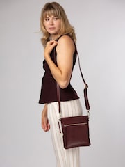 Conkca Red 'Dove' Leather Cross-Body Bag - Image 2 of 6
