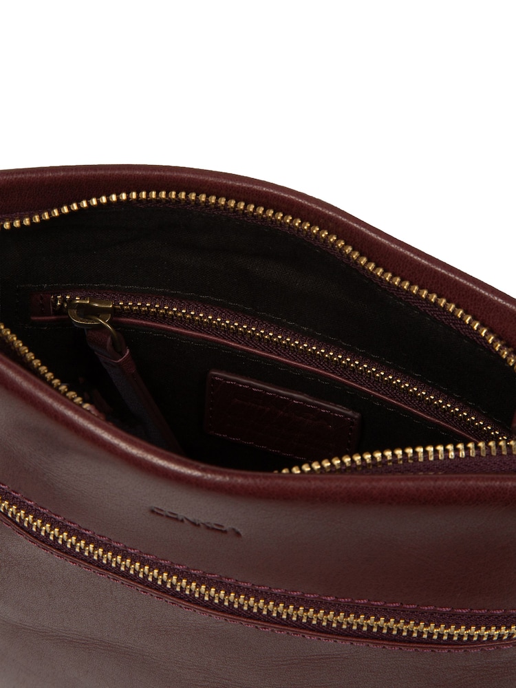Conkca Red 'Dove' Leather Cross-Body Bag - Image 6 of 6