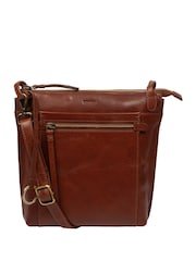 Conkca Brown Swan Leather Shoulder Bag - Image 3 of 6