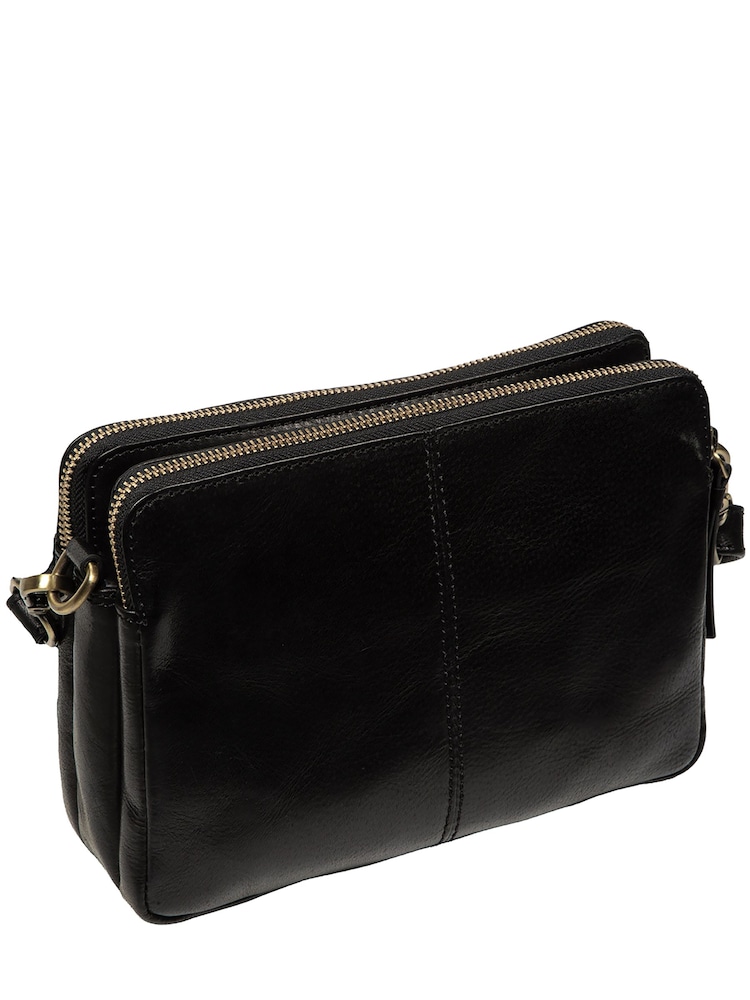 Conkca Black 'Robin' Leather Cross-Body Bag - Image 6 of 6 Conkca Black 'Robin' Leather Cross-Body Bag - Image 6 of 6