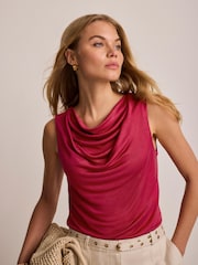 Mint Velvet Red Drape Detail Top - Image 1 of 7