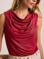 Mint Velvet Red Drape Detail Top - Image 4 of 7