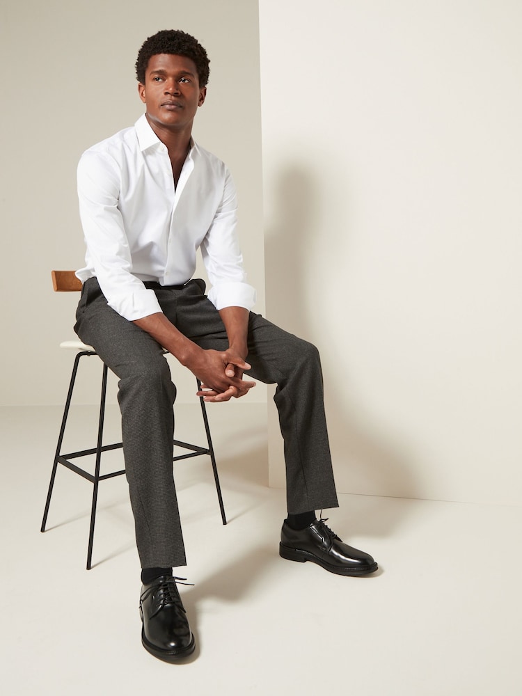 Grey Puppytooth Regular Fit Check Smart Trousers - Image 2 of 8