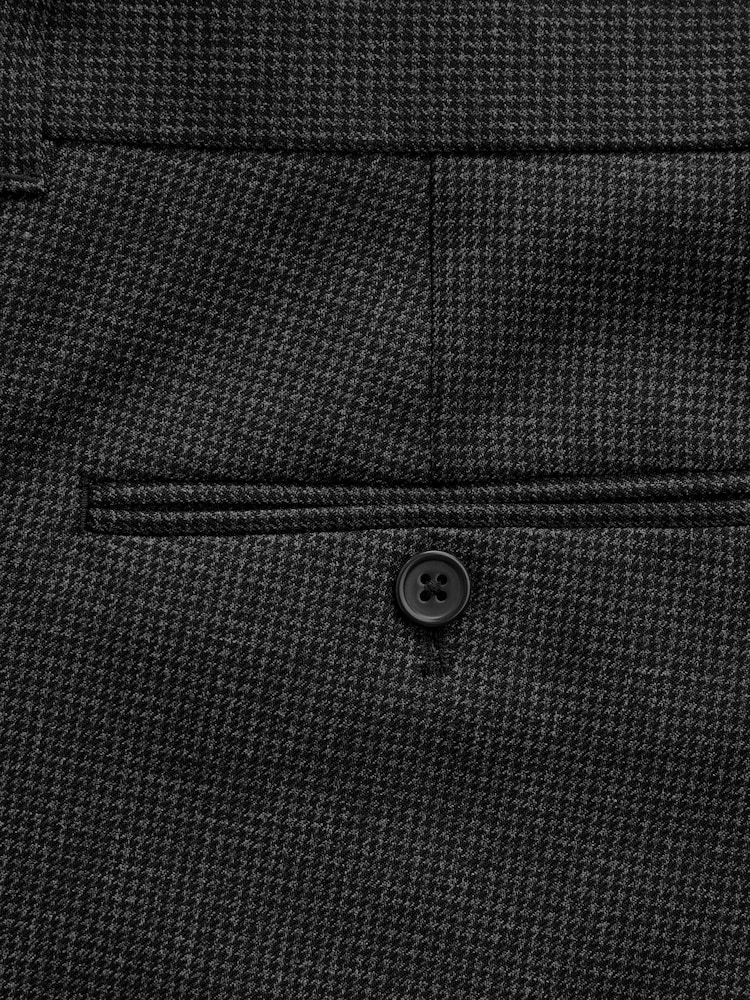 Grey Puppytooth Regular Fit Check Smart Trousers - Image 8 of 8