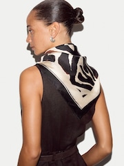 Jigsaw Cream Zebra Silk Square Scarf - Image 1 of 4