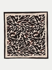 Jigsaw Cream Zebra Silk Square Scarf - Image 3 of 4