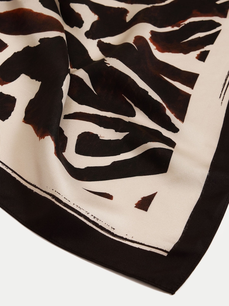 Jigsaw Cream Zebra Silk Square Scarf - Image 4 of 4 Jigsaw Cream Zebra Silk Square Scarf - Image 4 of 4