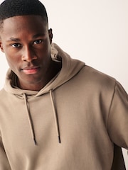 Stone Natural Regular Fit Jersey Cotton Rich Overhead Hoodie - Image 5 of 10