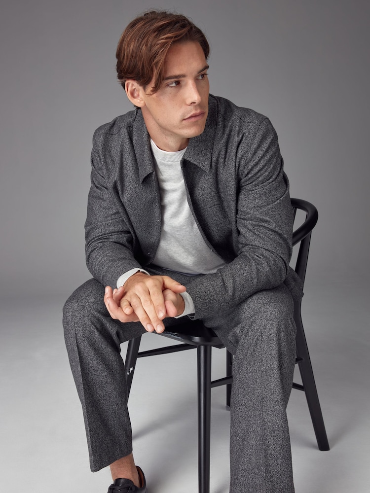 Grey Smart Textured Jogger Trousers - Image 2 of 11