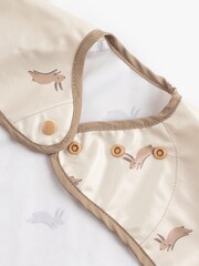 Bibado Cream Coverall Attachable Weaning Bib: Happy Hares - Image 3 of 5