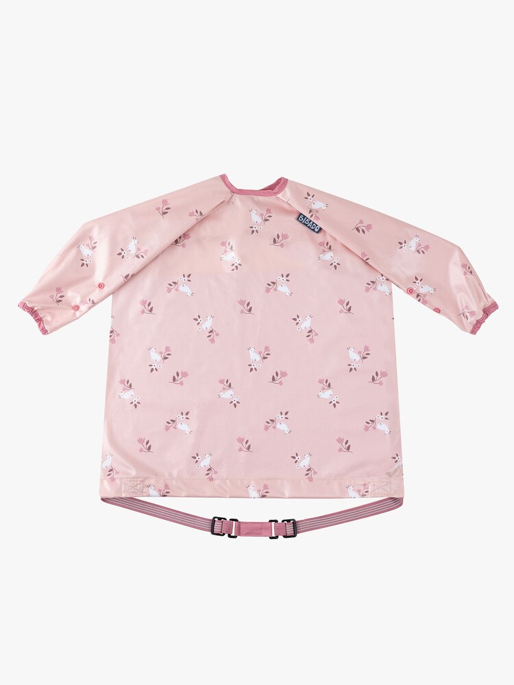 Bibado Pink Coverall Attachable Weaning Bib: Curious Cottontails - Image 2 of 5