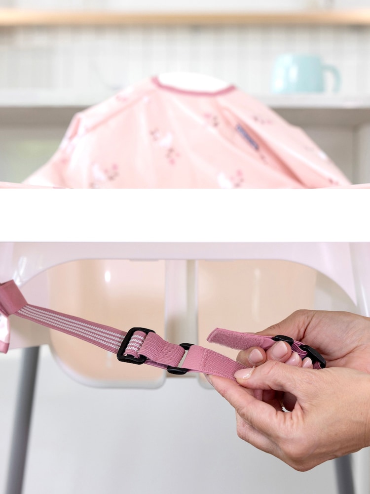 Bibado Pink Coverall Attachable Weaning Bib: Curious Cottontails - Image 5 of 5