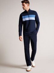 Ted Baker Blue Regular Fit Half Zip Sweat Top - Image 2 of 5