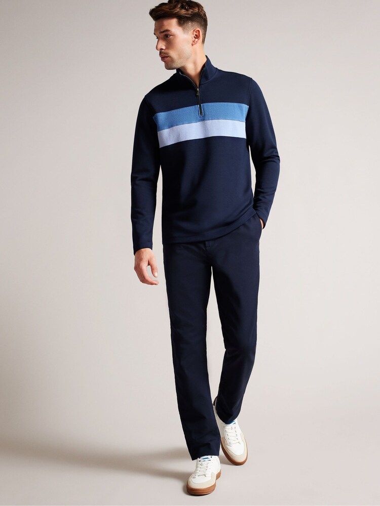 Ted Baker Blue Regular Fit Half Zip Sweat Top - Image 2 of 5