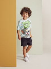 Blue/White Check Tom and Jerry Short Sleeve 100% Cotton T-Shirt (3mths-8yrs) - Image 2 of 8