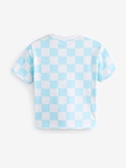 Blue/White Check Tom and Jerry Short Sleeve 100% Cotton T-Shirt (3mths-8yrs) - Image 7 of 8