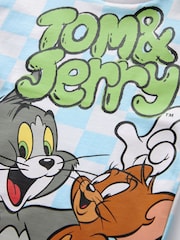 Blue/White Check Tom and Jerry Short Sleeve 100% Cotton T-Shirt (3mths-8yrs) - Image 8 of 8