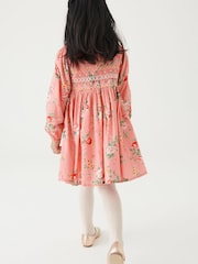 Laura Ashley Pink Long Sleeve Floral Prom Dress - Image 3 of 8