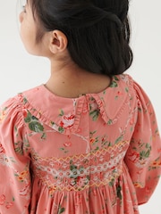 Laura Ashley Pink Long Sleeve Floral Prom Dress - Image 4 of 8