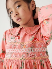 Laura Ashley Pink Long Sleeve Floral Prom Dress - Image 5 of 8