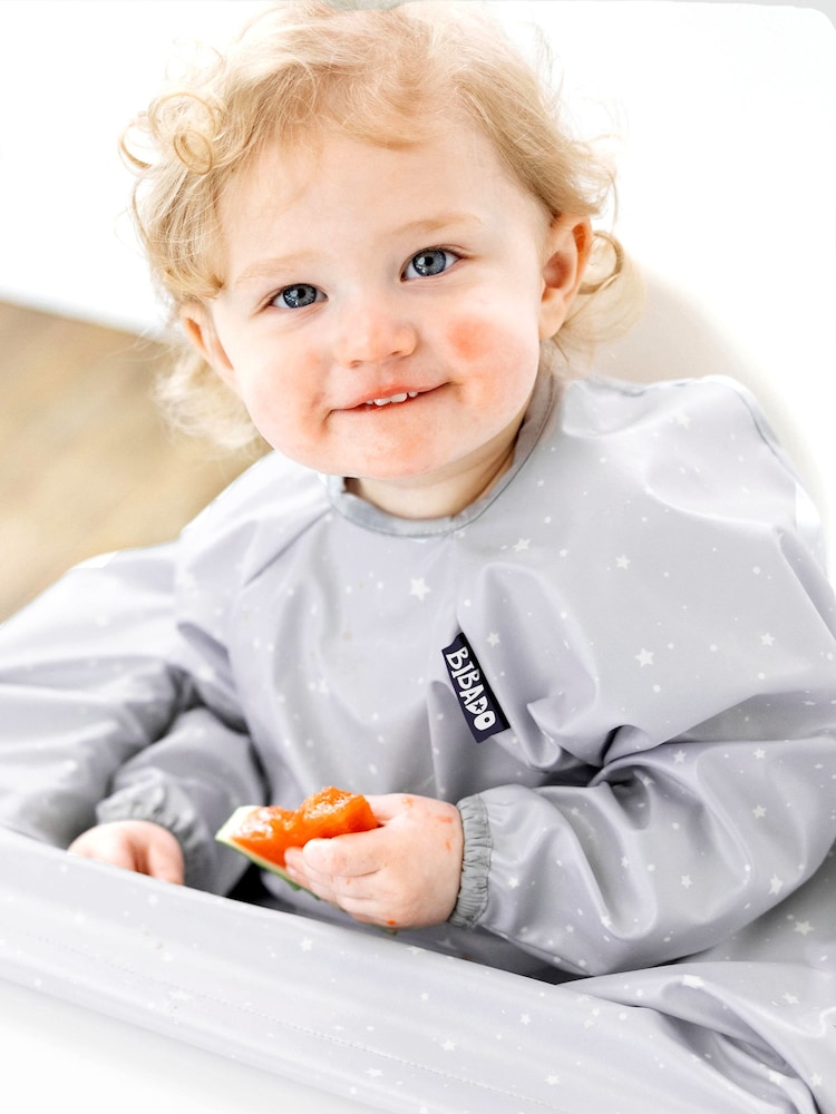 Bibado Grey Coverall Attachable Weaning Bib: SuperStars - Image 1 of 5