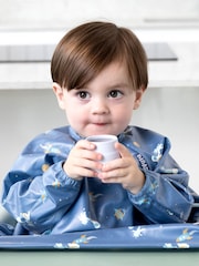 Bibado Blue Coverall Attachable Weaning Bib: Astro Adventures - Image 1 of 5