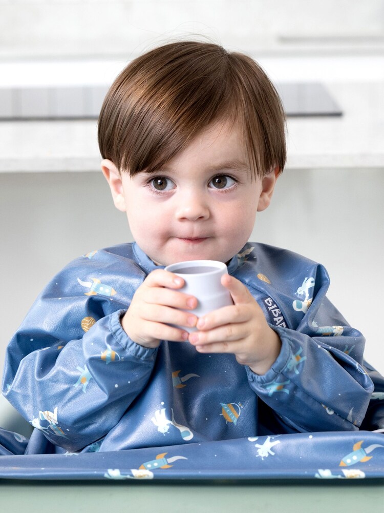 Bibado Blue Coverall Attachable Weaning Bib: Astro Adventures - Image 1 of 5