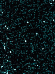 Threadbare Green Sequin Bow Tie Detail Mini Dress - Image 6 of 6