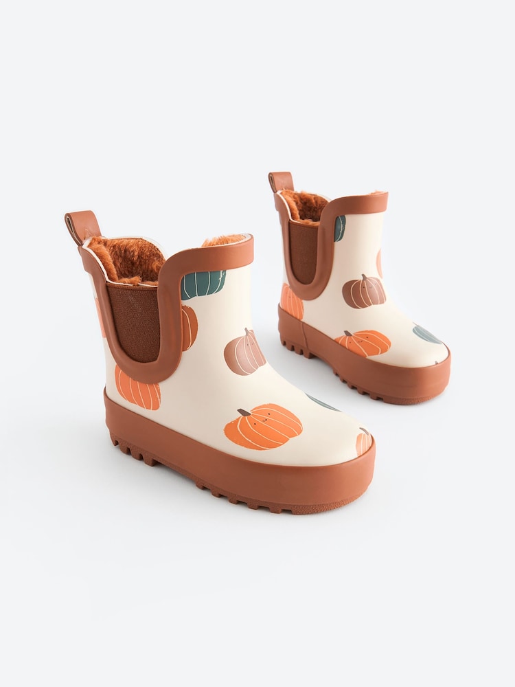 Orange Pumpkin Warm Lined Ankle Wellies - Image 2 of 5