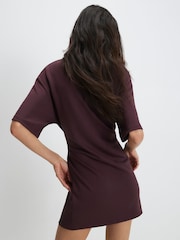 River Island Purple Premium Tie Front Mini Dress - Image 3 of 4