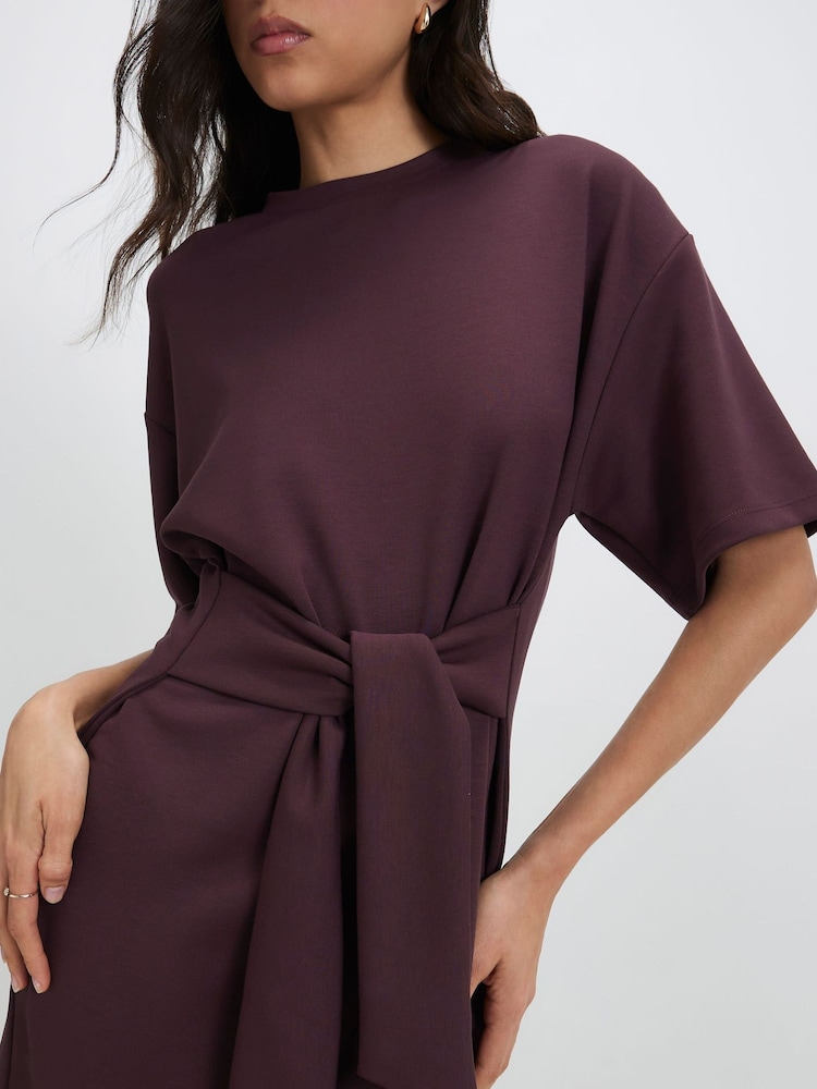 River Island Purple Premium Tie Front Mini Dress - Image 4 of 4 River Island Purple Premium Tie Front Mini Dress - Image 4 of 4