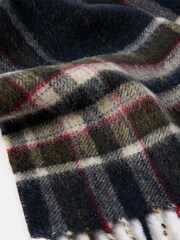 Joules Tytherton Navy Check Wool Scarf - Image 5 of 5