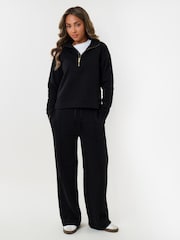 Threadbare Black Funnel Neck Wide Leg Sweater Set - Image 1 of 4
